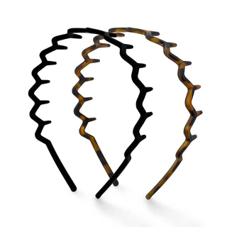 Zig Zag Headband 2pc, Black/Tort - The Red Thread Boutique