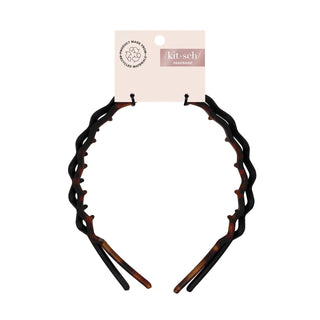 Zig Zag Headband 2pc, Black/Tort - The Red Thread Boutique