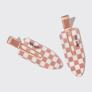 Recycled Plastic XL Creaseless Clips 2pc Set -Terracotta - The Red Thread Boutique