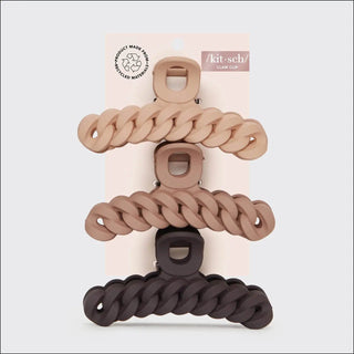 Chain Claw Clip - 3pc, Neutral - The Red Thread Boutique