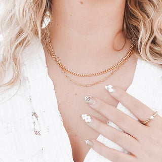 Champagne Rain Rope Chain Layered Necklace - The Red Thread Boutique